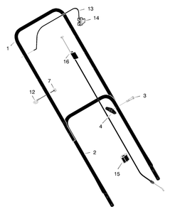 Handle Assembly Diagram and Parts List for 220092X92B 2003 Briggs and Stratton Lawn Mower